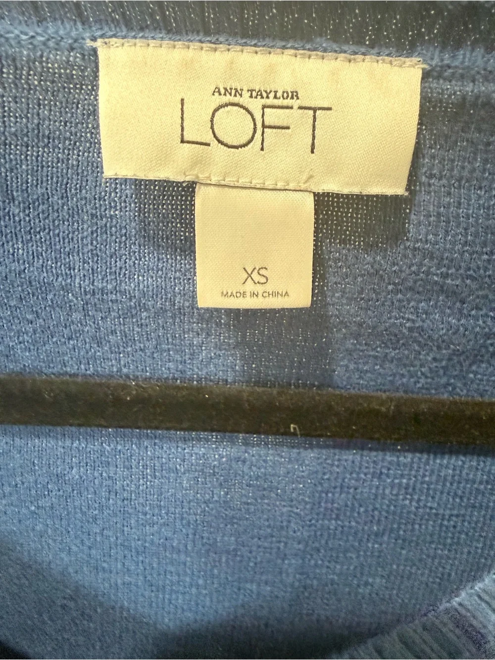 LOFT Blue V-Neck Lightweight Knit Sweater